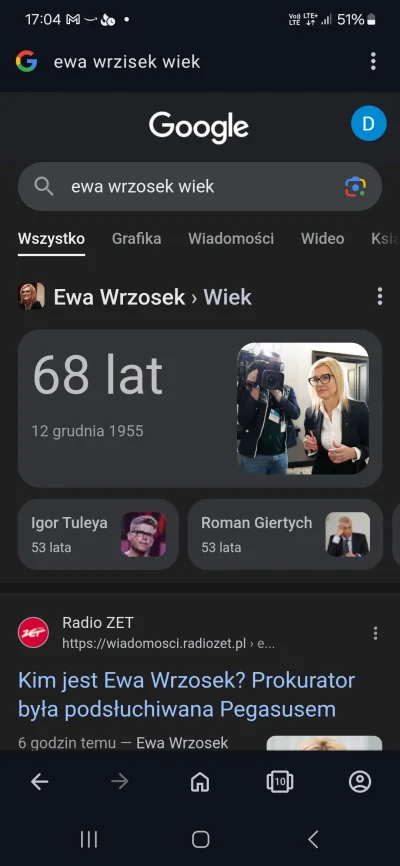 kasza332 - @kaczan34: Google to szmata. Obok wieku niby pokazuje panią prokurator, a ...