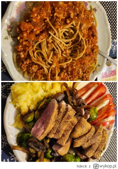hdeck - @hdeck z ciekawszych dań obiadokolacje wczorajszą na dole, dzisiejsza na górz...