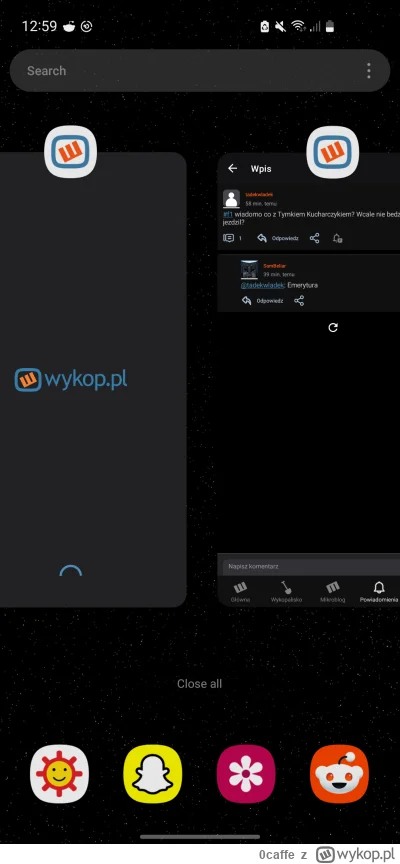 0caffe - Też tak macie, że apka #wykop w ostatnio uruchamianych aplikacjach pojawia s...