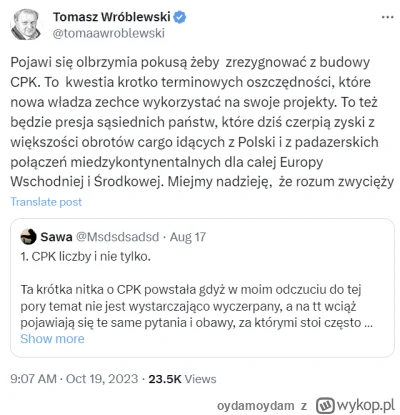 oydamoydam - #wybory #cpk 

https://twitter.com/tomaawroblewski/status/17149010869962...