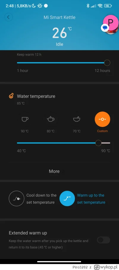 Piro3202 - Masz jeszcze screen jak wyglądają opcje w czajniku Xiaomi
A i czajnik jest...