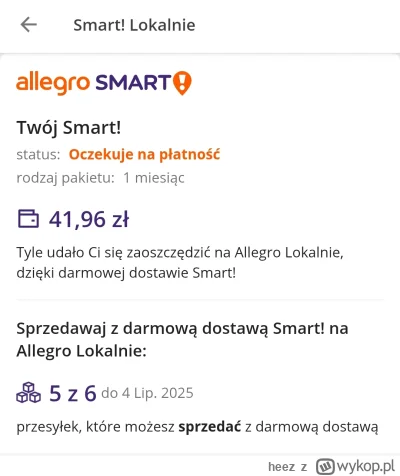 heez - Jak to możliwe że mam nieaktywny już Smart na allegro lokalnie a wystawiłem pr...