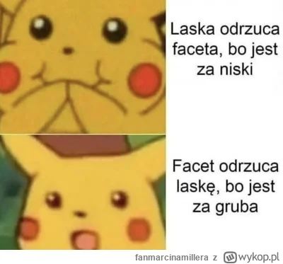 fanmarcinamillera - Jak kobieta odrzuca chłopa to jest preferencja, jak facet to robi...
