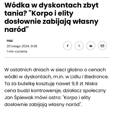 miodeksmrodek - Narzekajo ze cena wódki jest za niska. Ale sie porobiło w tej Polszy ...