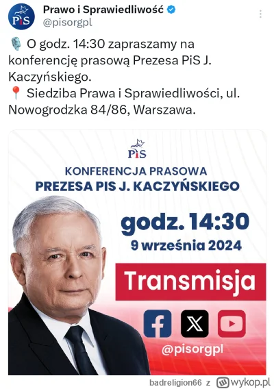 badreligion66 - #polityka Za 20 minut Prezes dostanie parę pytań dotyczące jednego by...