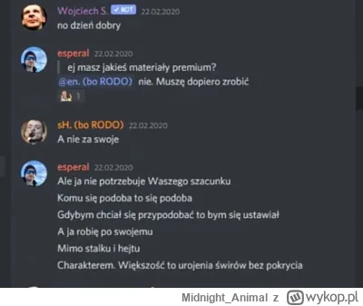 Midnight_Animal - @cl-sr: Spokojnie, majranek już w czasach discordowych, na początku...