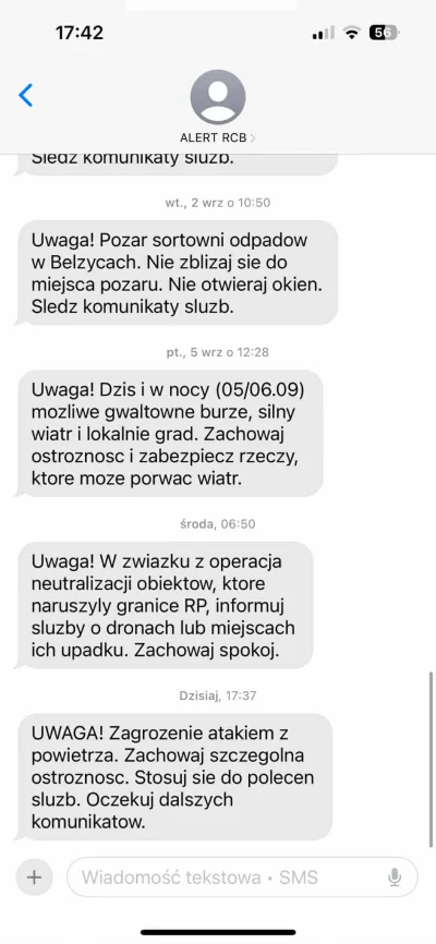 Harnold69 - Znajoma dostała taki alert (woj. Lubelskie), pozostali znajomi w tym ja p...