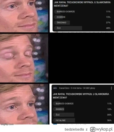 badziebadla - Zmienili "średnio" na "źle" i "źle" na "fatalnie" XDD
#kanalzero #polit...