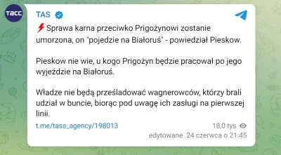 JPRW - Oficjalnie od rzecznika Kremla 

Cały czas nie wiadomo co formalnie z GW (czy ...