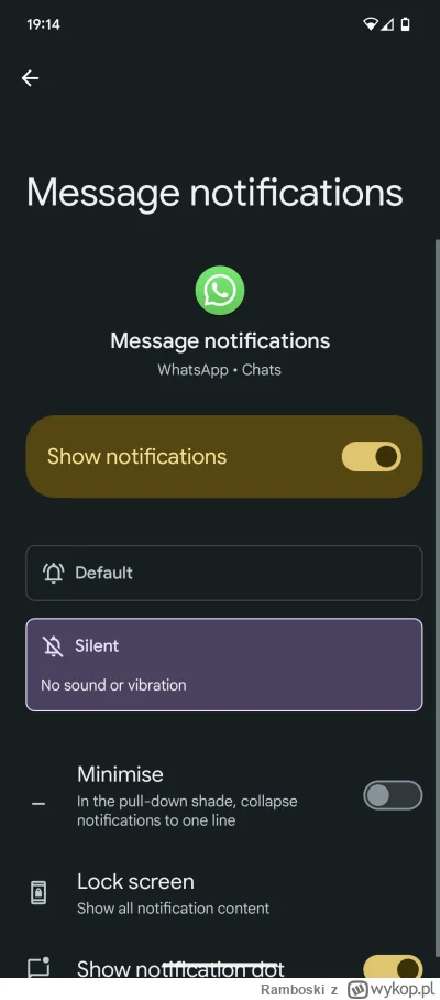Ramboski - Siema. Ktoś wie jak wyłączyć wibrowanie telefonu przy wiadomości z #whatsa...