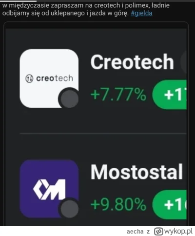 aecha - Ciekawe czy ktoś zarobił ze mną na polimexie, 50% od lipca zamknięte, creotec...