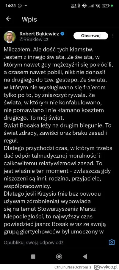 CthulhuNasOchroni - #polityka oho, tarcia na prawicy ( ͡º ͜ʖ͡º)