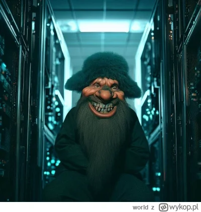 world - ruskie trolle w serwerowni - taka jest nazwa tego obrazu wygenerowanego przez...