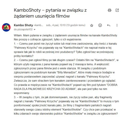 pelt - mail, który napisałem do Palmowego Krzycha, na chwilę publikacji tego wpisu be...