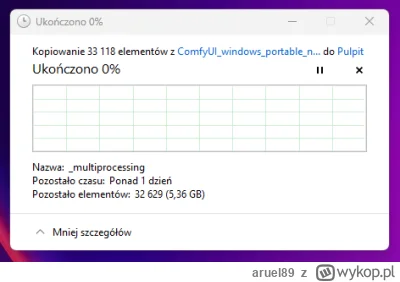 aruel89 - Chcę na pulpicie wypakować plik 5,36 GB i pokazuje, że będzie się to odbywa...