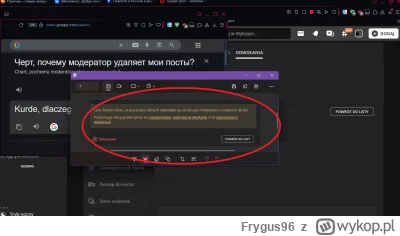 Frygus96 - Kurde, dlaczego moderacja usuwa moje wpisy?
SPOILER