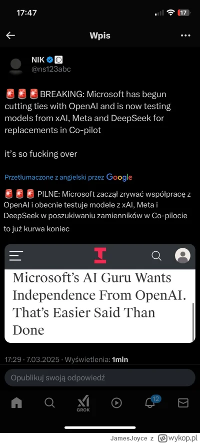 JamesJoyce - #programowanie #programista15k #sztucznainteligencja #openai #chatgpt 

...