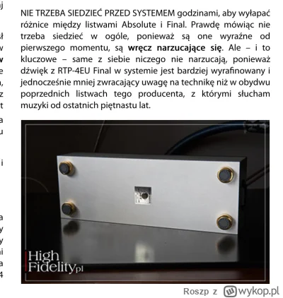 Roszp - Mój ulubiony cytat z tej recenzji: „Różnice między listwami absolute i final ...