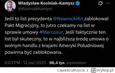 CipakKrulRzycia - #polityka #nawrocki #kosiniakkamysz #bekazpisu #imigranci
w sumie t...