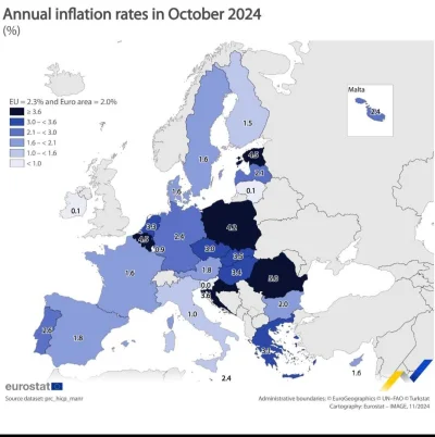toolatetobetrue - #nieruchomosci #gospodarka Inflacja w Europie wg Eurostat w Paździe...