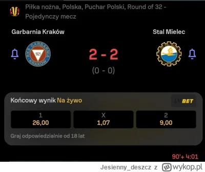 J.....z - Garbarnia przy wyniku 0-1 w 56 dostała czerwoną kartkę. Za chwilę koniec re...