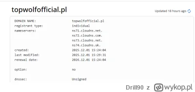 Drill90 - Sebastian konsekwentnie idzie w zaparte twierdząc, że topwolfofficial.pl to...