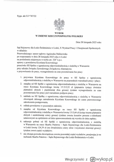 Wegrzynski - #afera #januszebiznesu #sii #it Sii przegrywa i musi przywrócić Krzyszto...