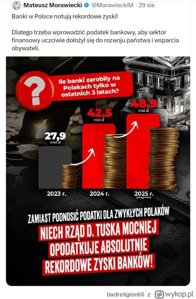 badreligion66 - @nith Ale prawie płakał żeby Tusk opodatkował banki a tutaj zonk xD