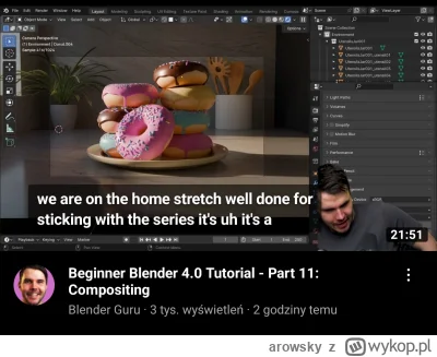 arowsky - @L3stko wszyscy chyba zaczynają od Blender Guru. Teraz tworzy nową wersję s...