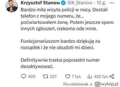 PiccoloGrande - Kilka dni temu...

Stanowski: ej macie tu numer takiego jednego fraje...