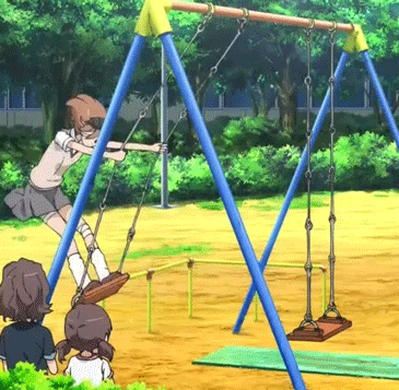 Miteora - #przegryw #anime Jak byłem mały lubiłem się huśtać. #gif #toarumajutsunoind...