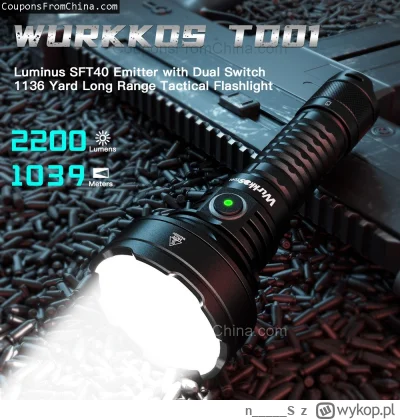 n____S - ❗ Wurkkos TD01 Flashlight 2200lm
〽️ Cena: 43.33 USD (dotąd najniższa w histo...