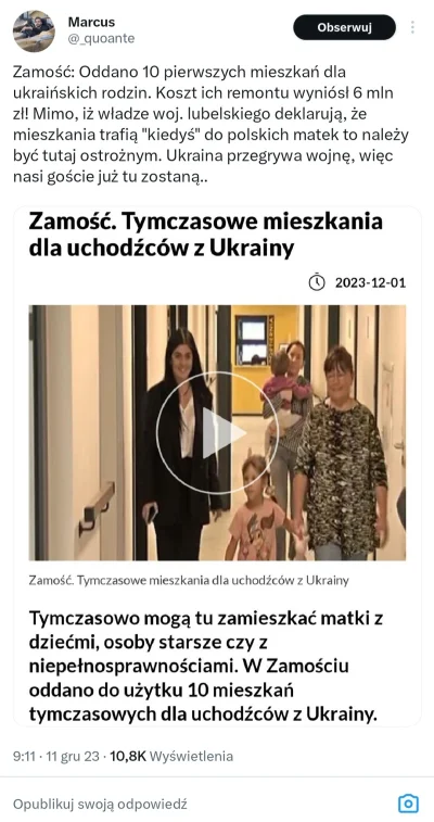 klawiszTartaru - Wyremontowane mieszkanie jest dla Ukrainki i jej dzieci. Dla polskic...