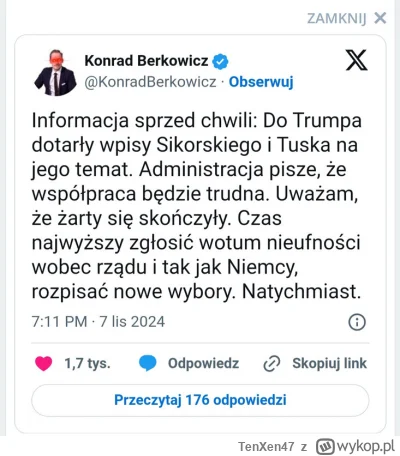 TenXen47 - Konfederuski rozsiewają pisowskie fejki. Co za nowość.
I proszę jacy ulegl...