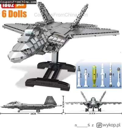 n____S - ❗ Airplane Military F22 Fighter Building Blocks
〽️ Cena: 50.37 USD (dotąd na...