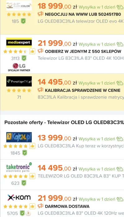 niegwynebleid - Oficjalnie partnerzy mają tv 5k zł drożej od tego prestigetv peel
Kto...