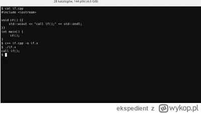 ekspedient - > W C++ nie może być funkcji o nazwie "if" (✌ ﾟ ∀ ﾟ)☞
@aksen: srsly?