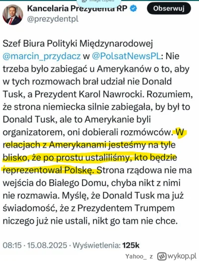 Yahoo_ - @CptPsyh: W tradycji polskiej dyplomacji za stosunki z USA odpowiada prezyde...