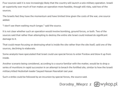Dorodny_Wieprz - Reuters reportuje ze Izrael rozpocznie operacje zniszczenia osrodka ...