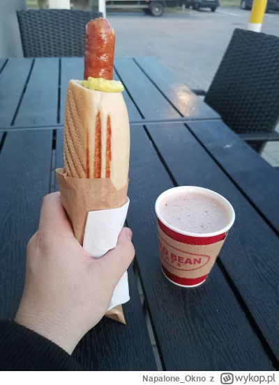 Napalone_Okno - Chłop konsumuje hot doga i czekoladę. Szef mnie poinformował że kiero...