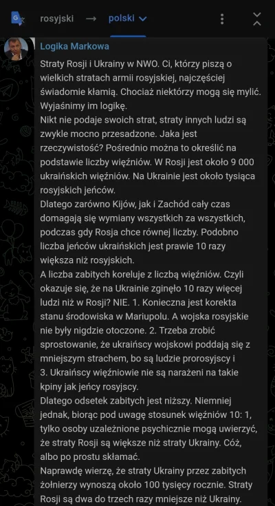 Nieszkodnik - Ciekawe rozmyślenie na temat strat obu stron w kontekście liczby jeńców...