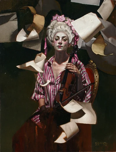 GARN - #sztuka #art #malarstwo #obrazy autor: Diego Dayer | Violinist Girl | 2019 | O...