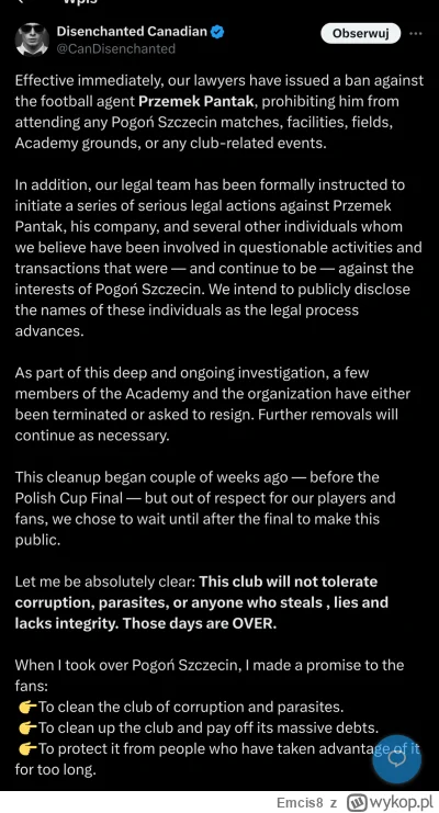 Emcis8 - Dymy w #pogonszczecin

Haditaghi na X

#mecz #ekstraklasa