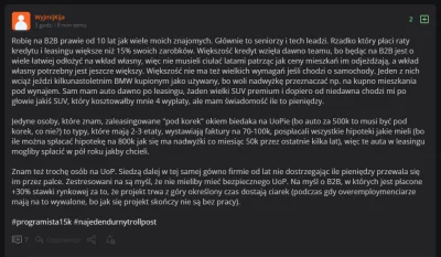 jacekparowka - tl;dr niewolnik na b2b wyżej sra niż dupe ma, bo ma inną umowę niż nie...