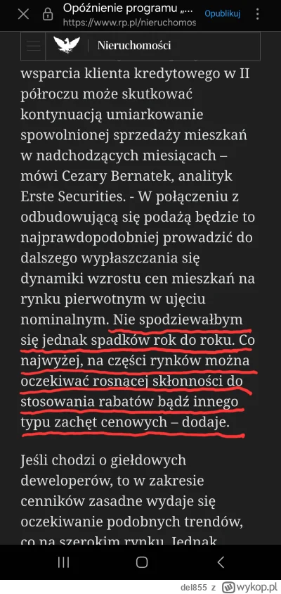 del855 - Jak inaczej nazwać spadek żeby nie powiedzieć spadek? Wczoraj wyborcza, dziś...