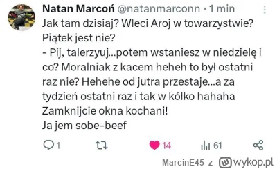 MarcinE45 - arek, arek, arek tancula lista twoich wrogów: 
Muran
Kasjo
Ferrari
Natan
...