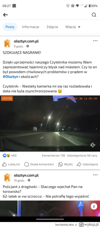 herbatniczka - Wczoraj ok 21.19 nad Olsztynem i podobno do ok 40 km na północ od Olsz...