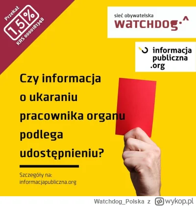 WatchdogPolska - Czy informacja o ukaraniu pracownika administracji publicznej podleg...