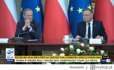 Kielek96 - Mina Premiera Donalda Tuska, gdy Prezydent Andrzej Duda mu tłumaczy, że na...