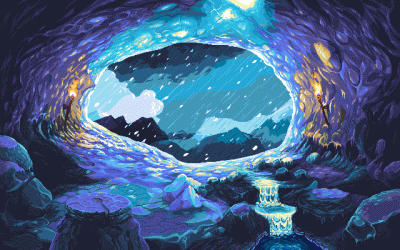 GARN - #pixelart #gif autor: gawrone | Icy Cave